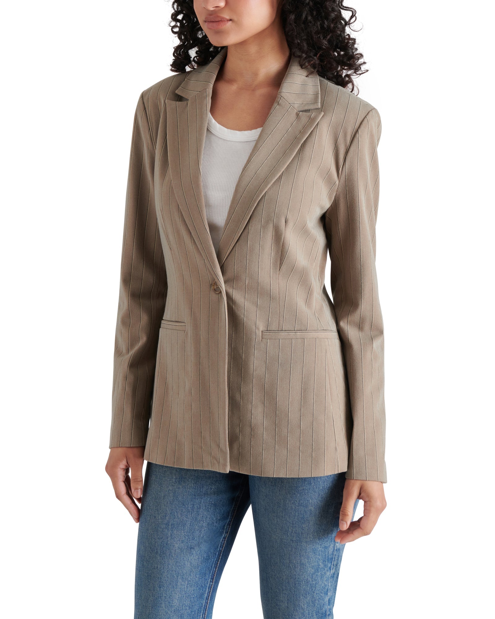 HARLOW BLAZER BROWN - Clothing - Steve Madden Canada