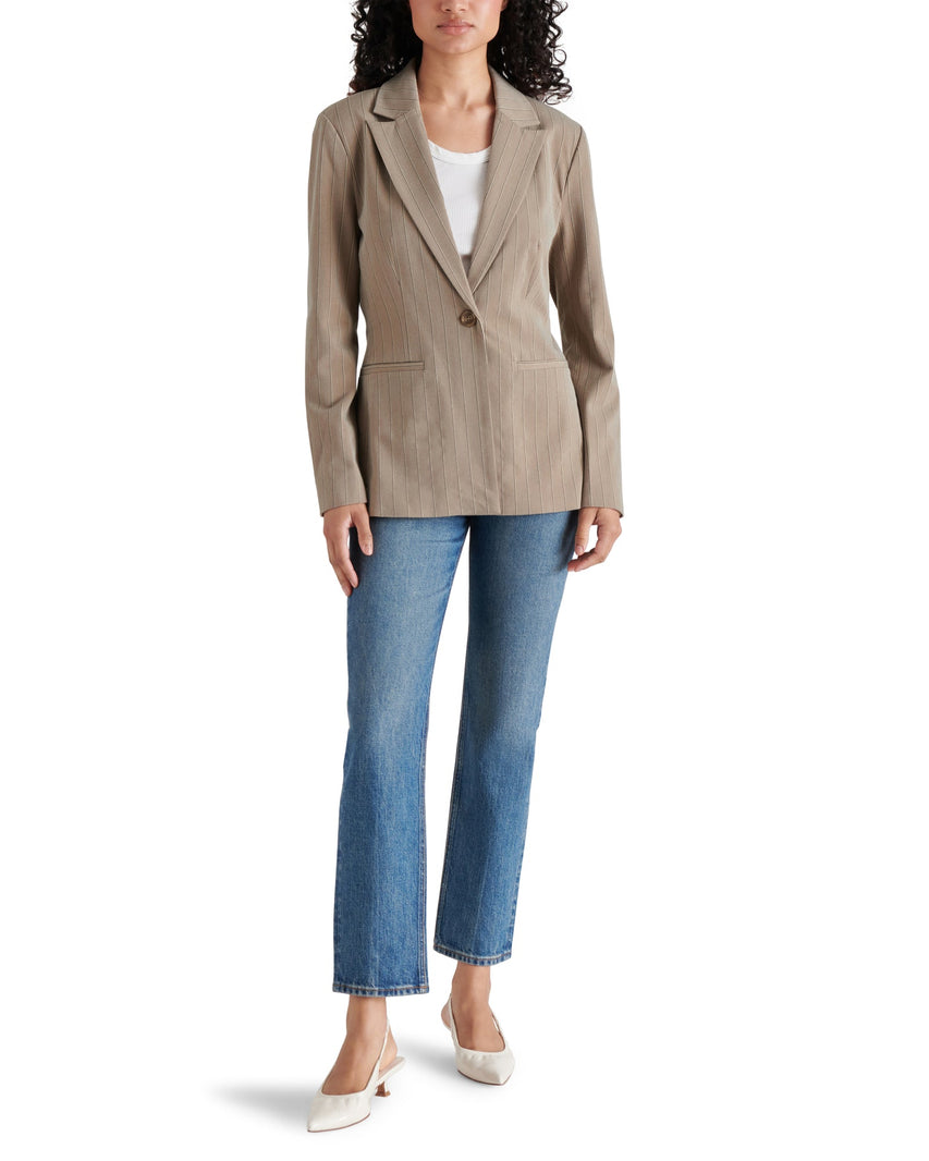 HARLOW BLAZER BROWN - Clothing - Steve Madden Canada