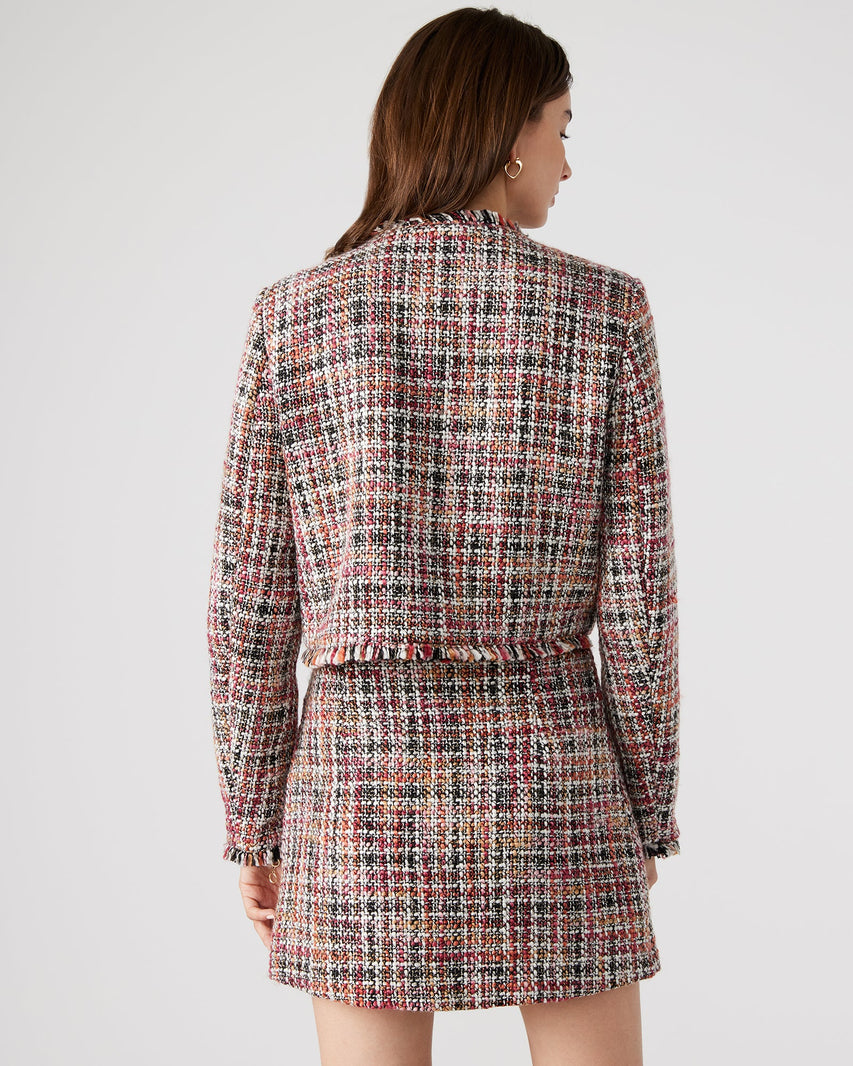 ANTOINETTE BLAZER JACKET BLACK MULTI - Clothing - Steve Madden Canada