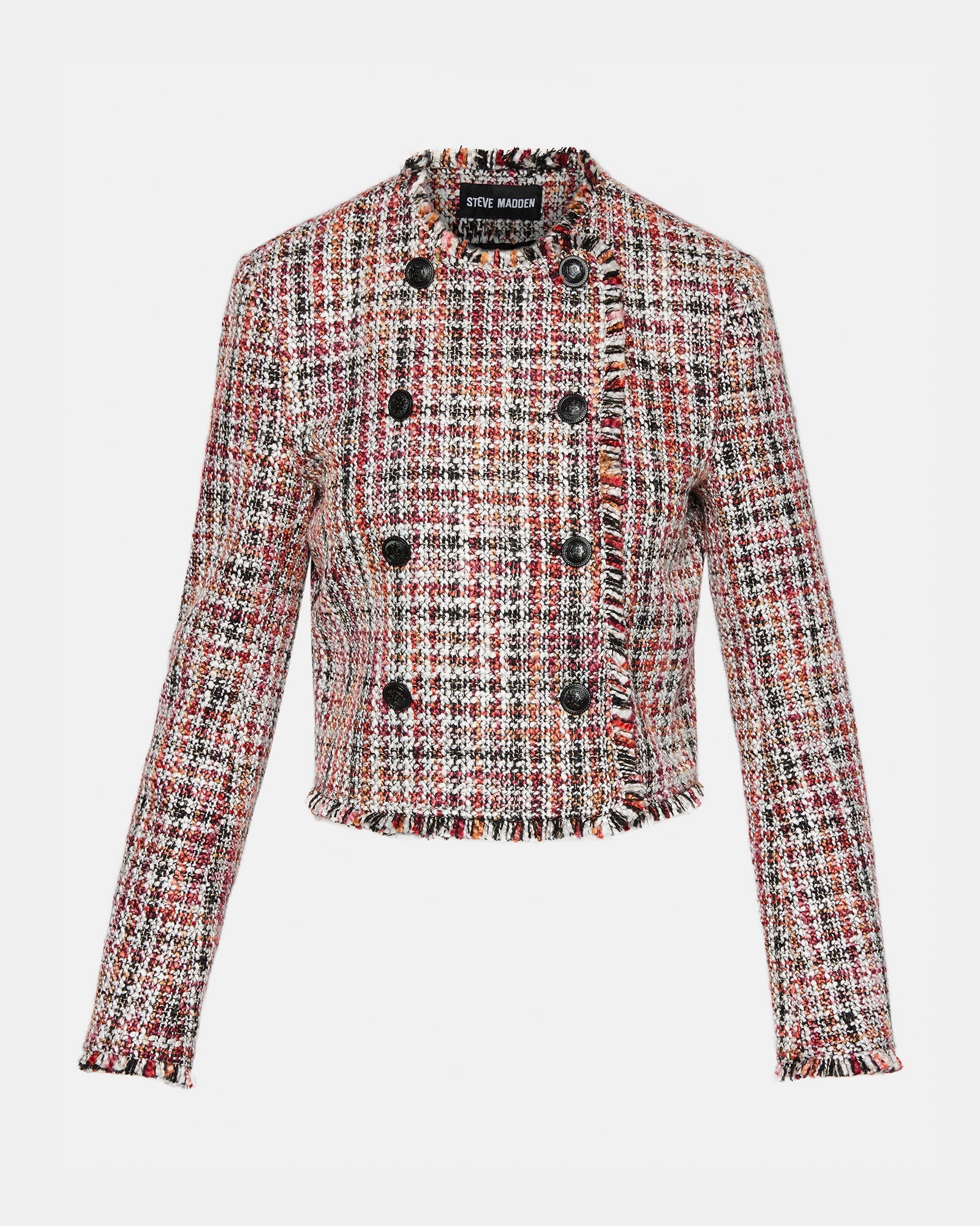 ANTOINETTE BLAZER JACKET BLACK MULTI - Clothing - Steve Madden Canada