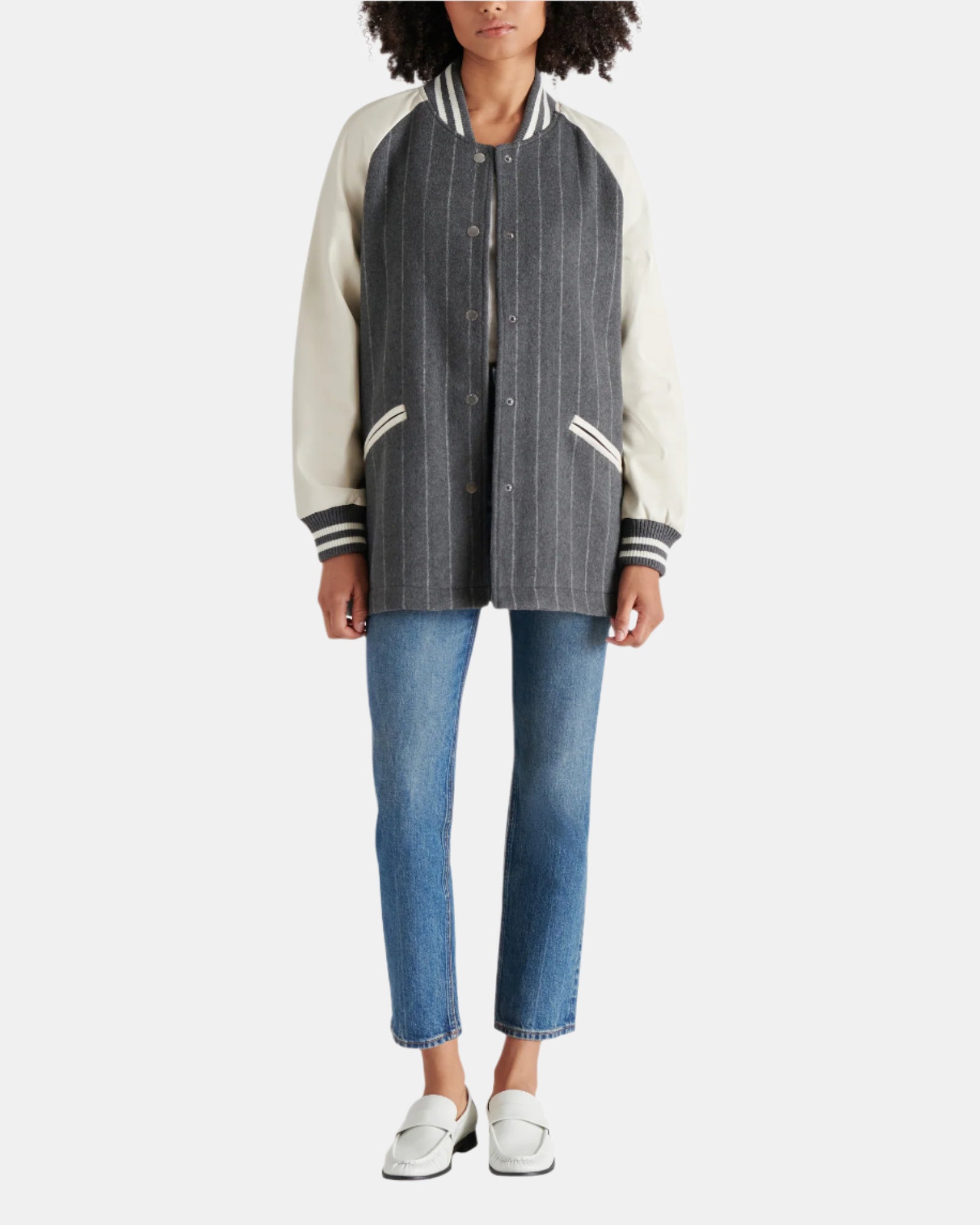SKYLIE JACKET GREY MULTI - Clothing - Steve Madden Canada
