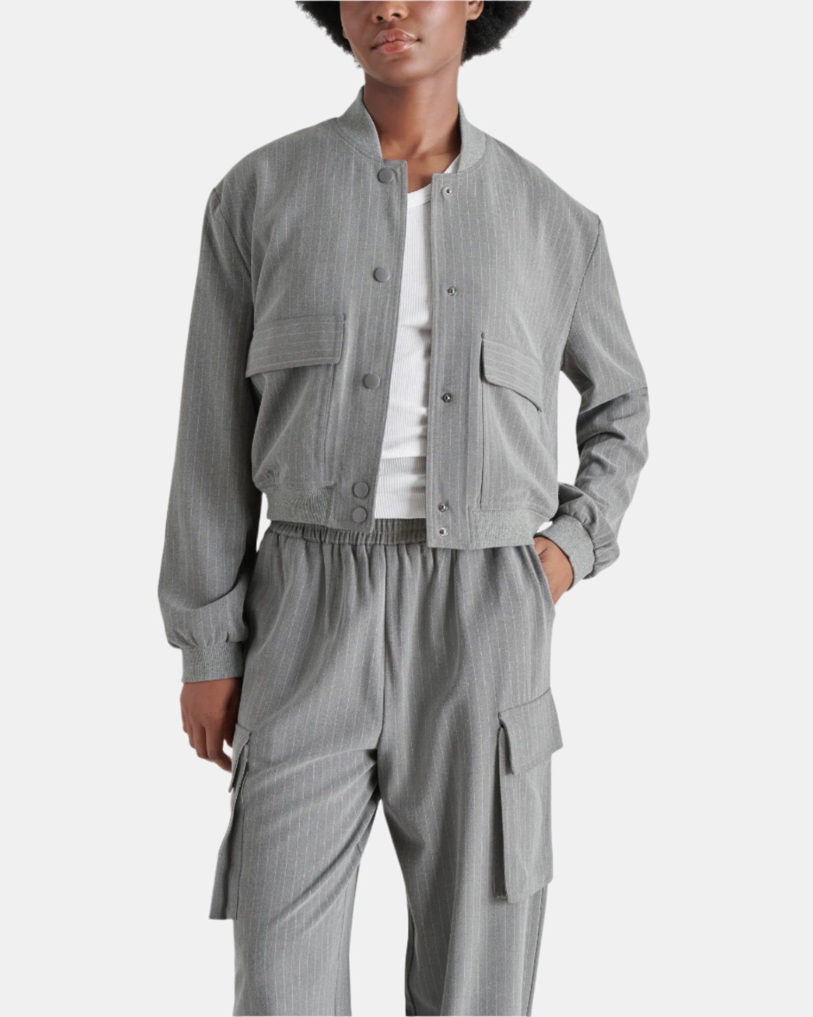 ARDINE JACKET GREY MULTI - Clothing - Steve Madden Canada