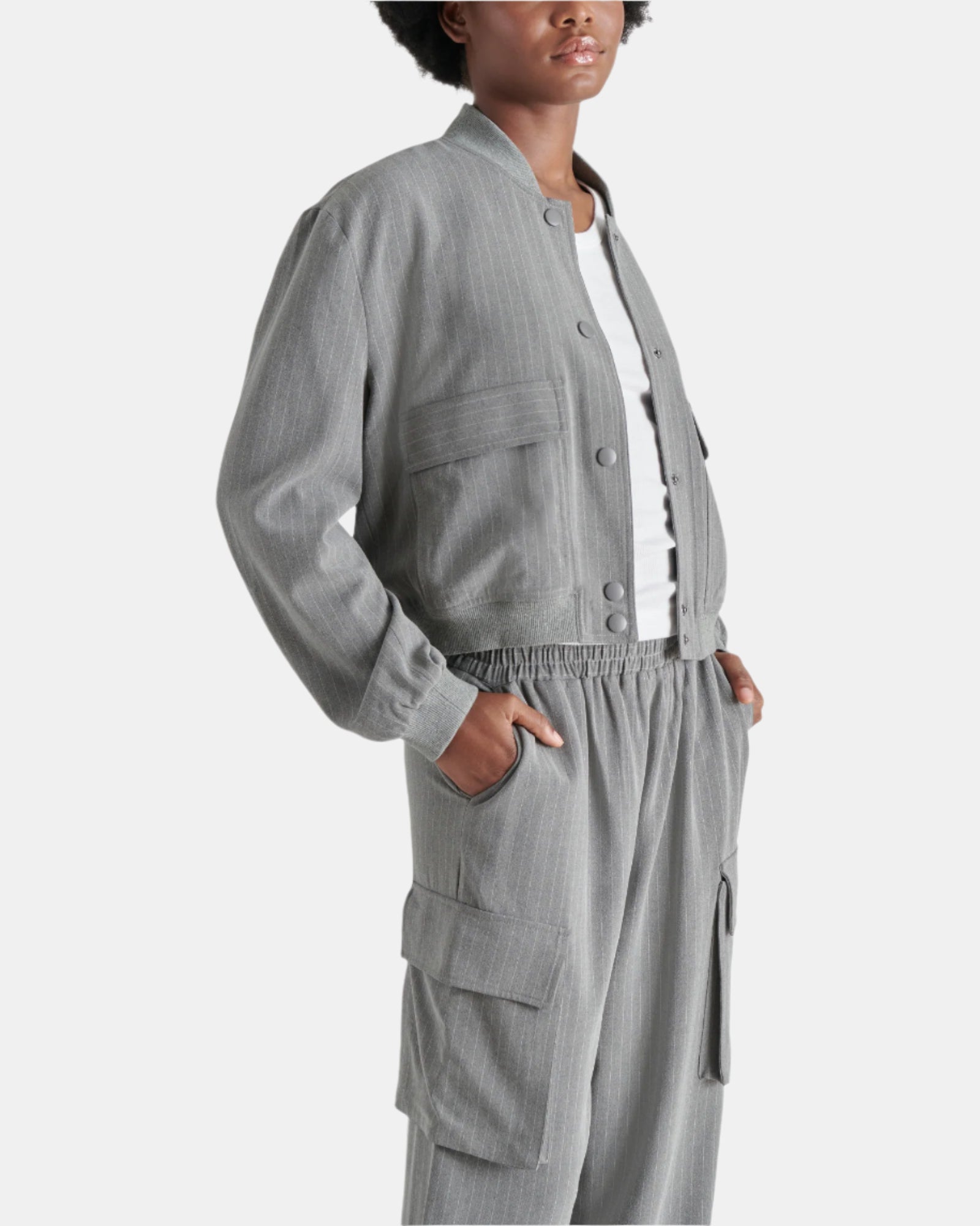 ARDINE JACKET GREY MULTI - Clothing - Steve Madden Canada