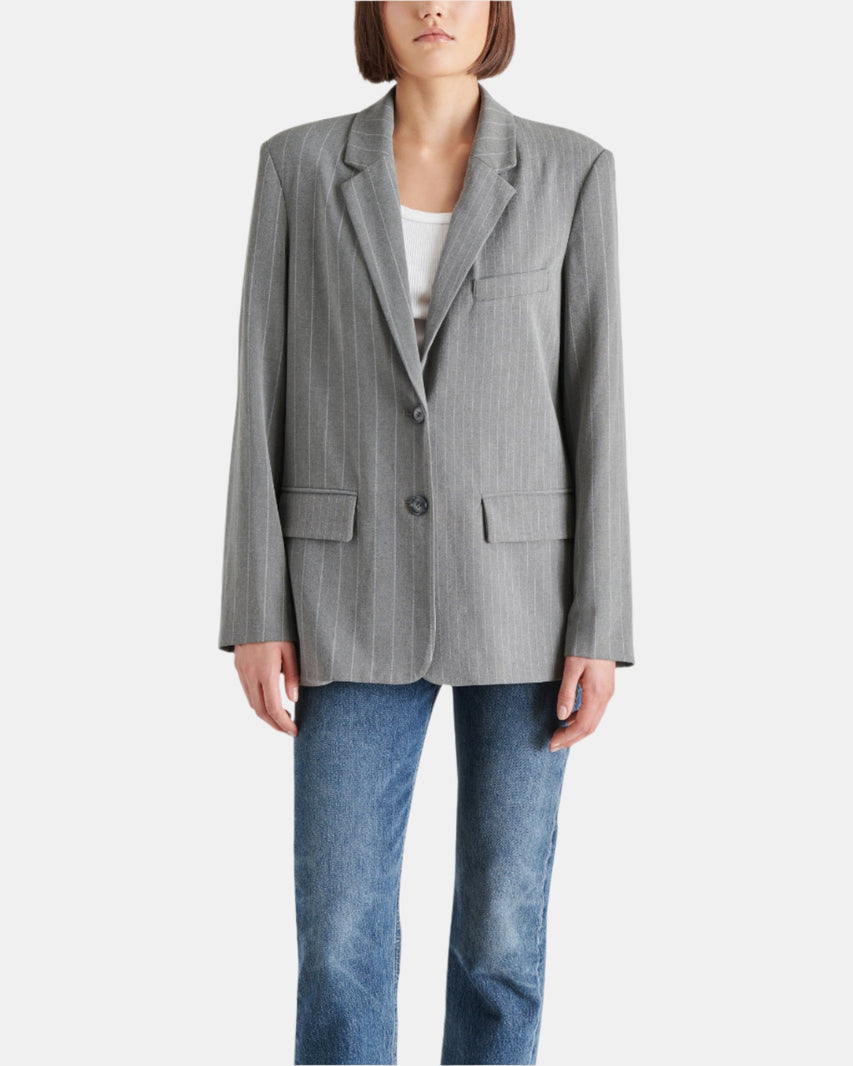 NOELLIE BLAZER GREY MULTI - Clothing - Steve Madden Canada