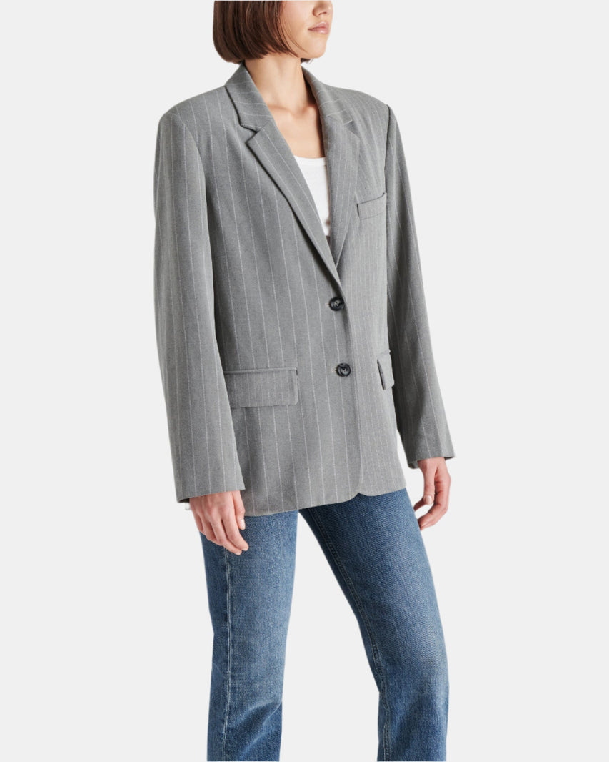 NOELLIE BLAZER GREY MULTI - Clothing - Steve Madden Canada