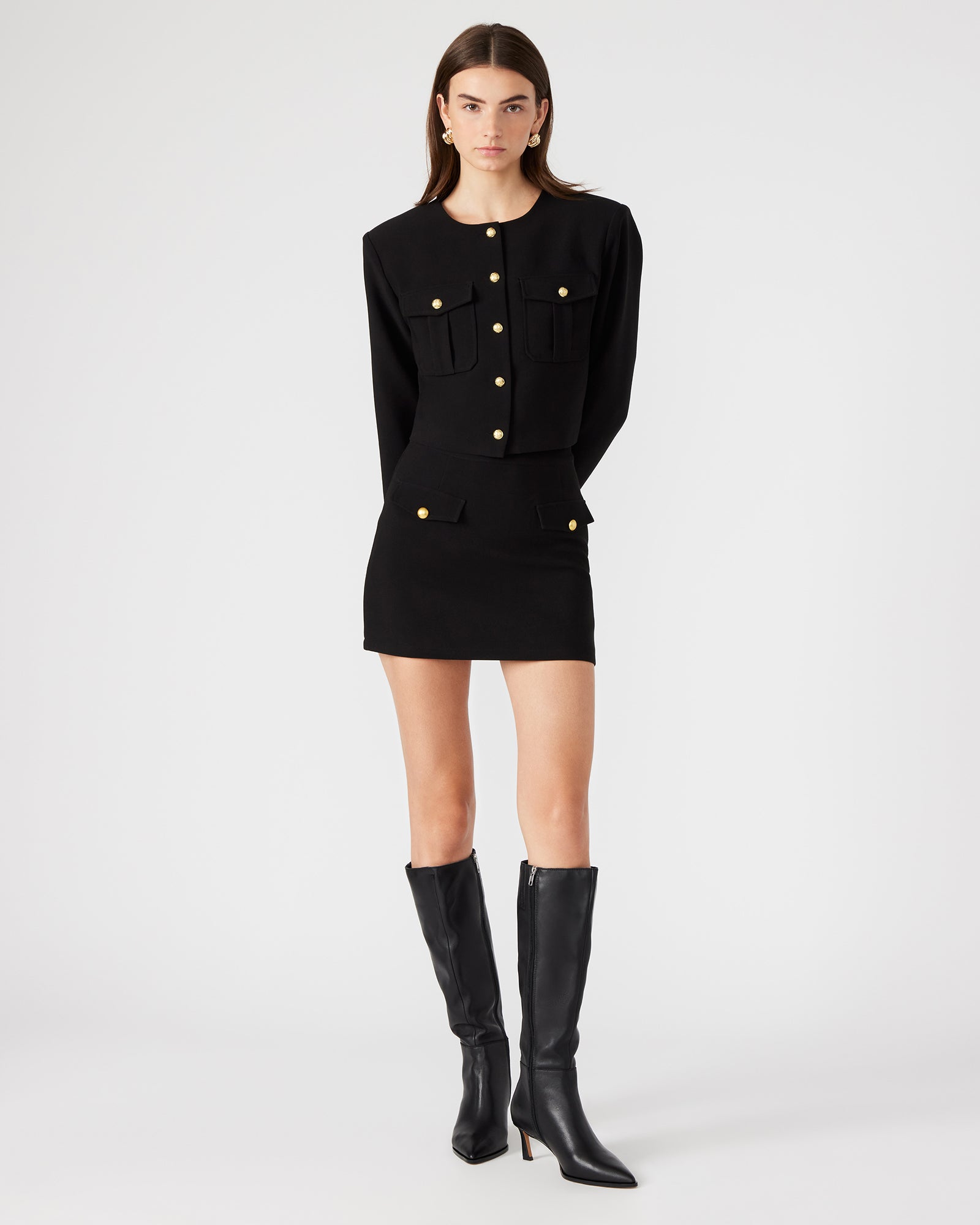 COSETTE BLAZER JACKET BLACK - Clothing - Steve Madden Canada