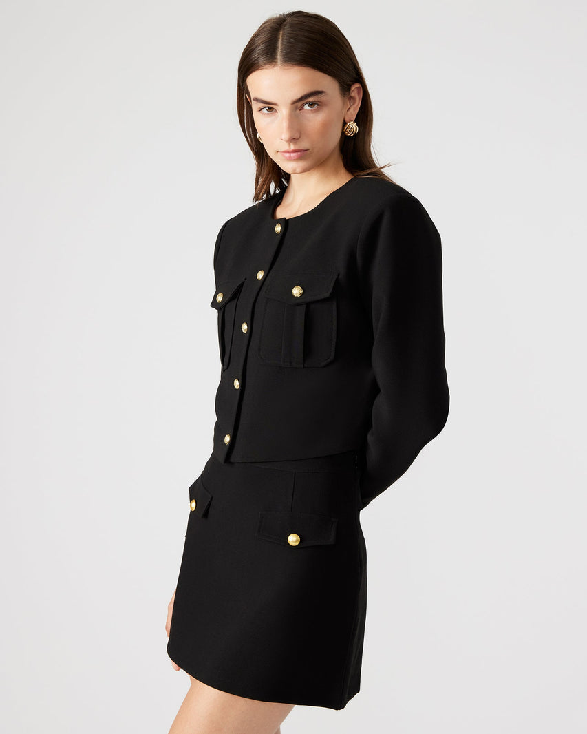 COSETTE BLAZER JACKET BLACK - Clothing - Steve Madden Canada