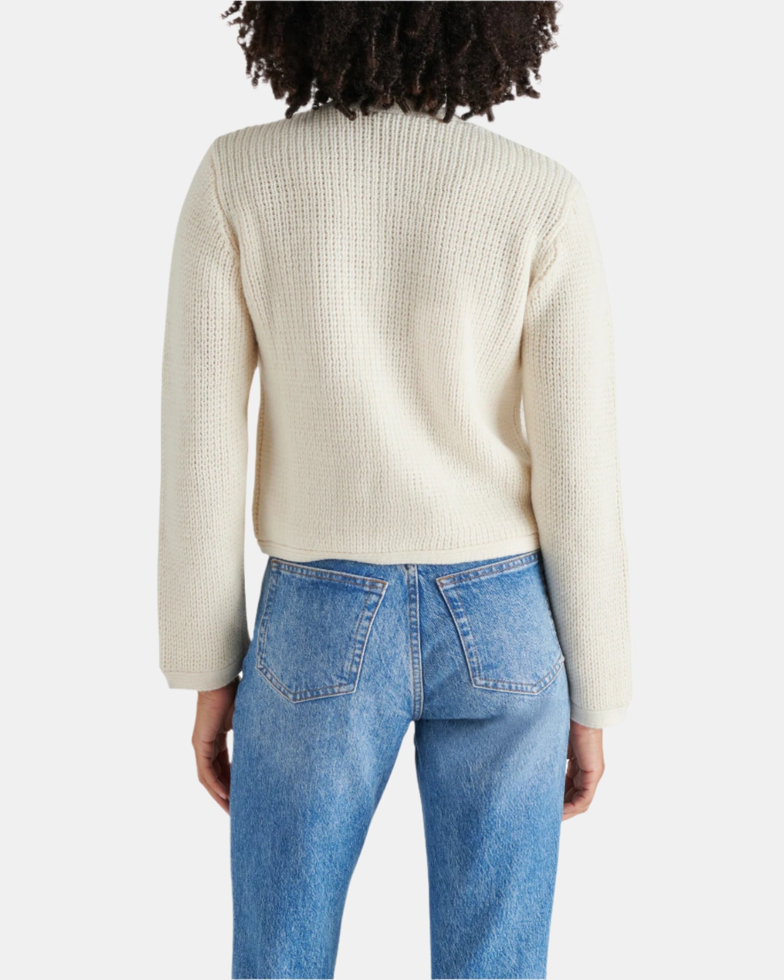 FANTINO SWEATER JACKET WHITE - Clothing - Steve Madden Canada
