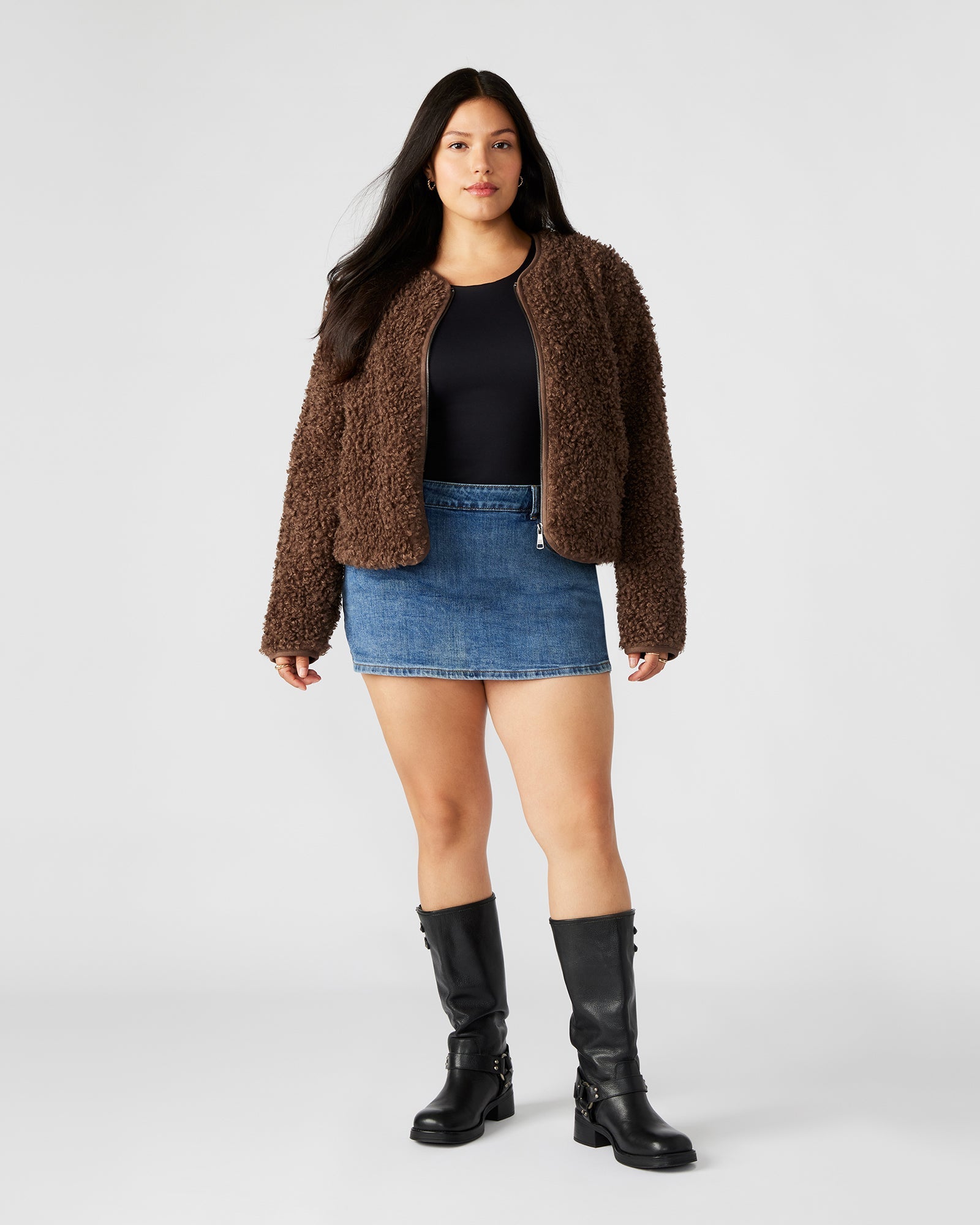 TEDDY JACKET COCOA - Clothing - Steve Madden Canada