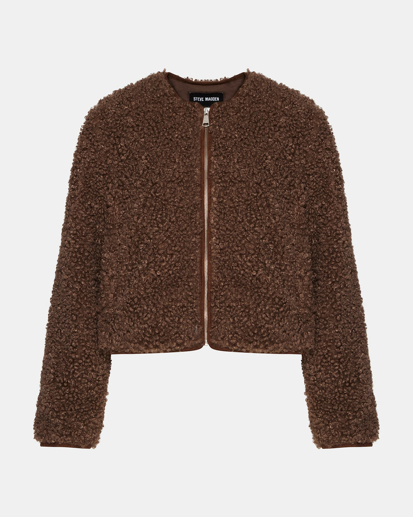 TEDDY JACKET COCOA - Clothing - Steve Madden Canada