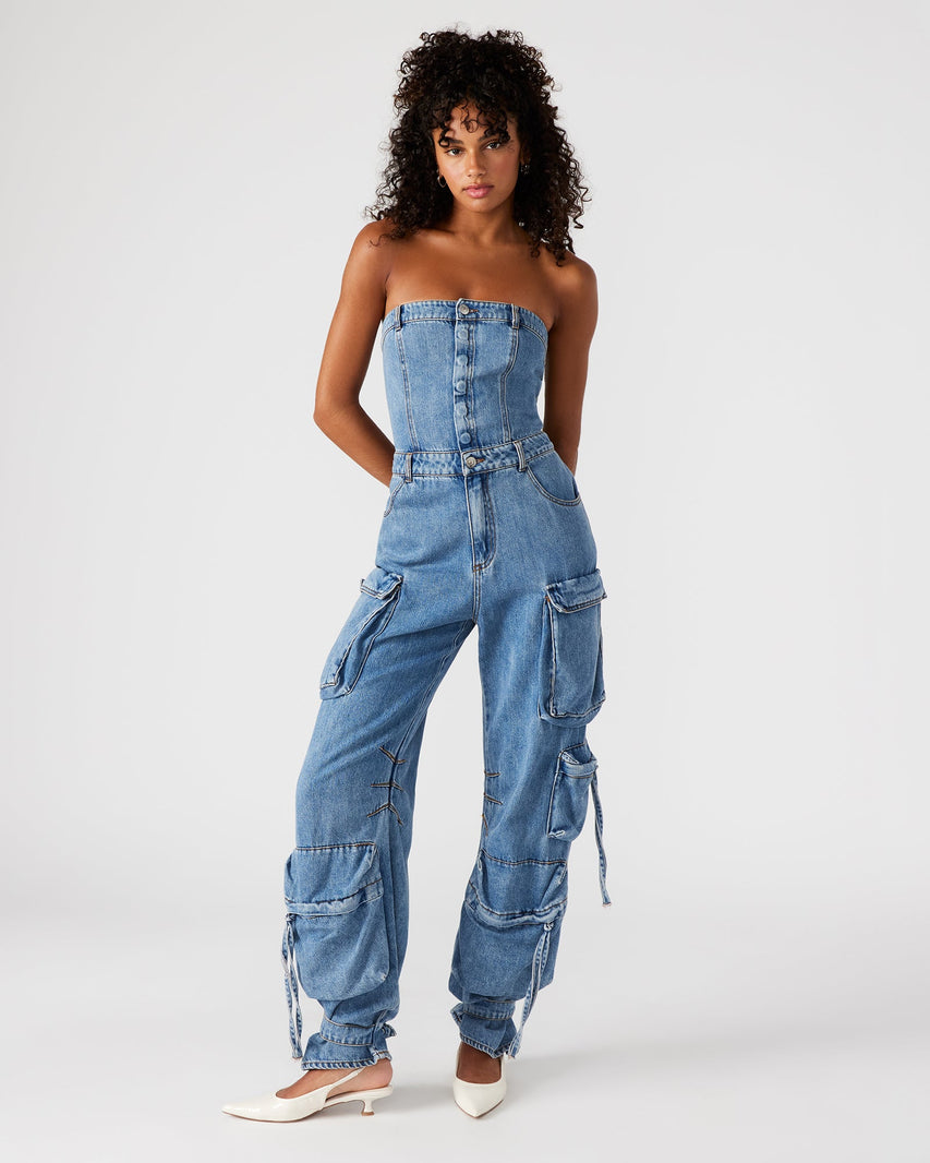 ZARA JUMPSUIT DENIM - Clothing - Steve Madden Canada