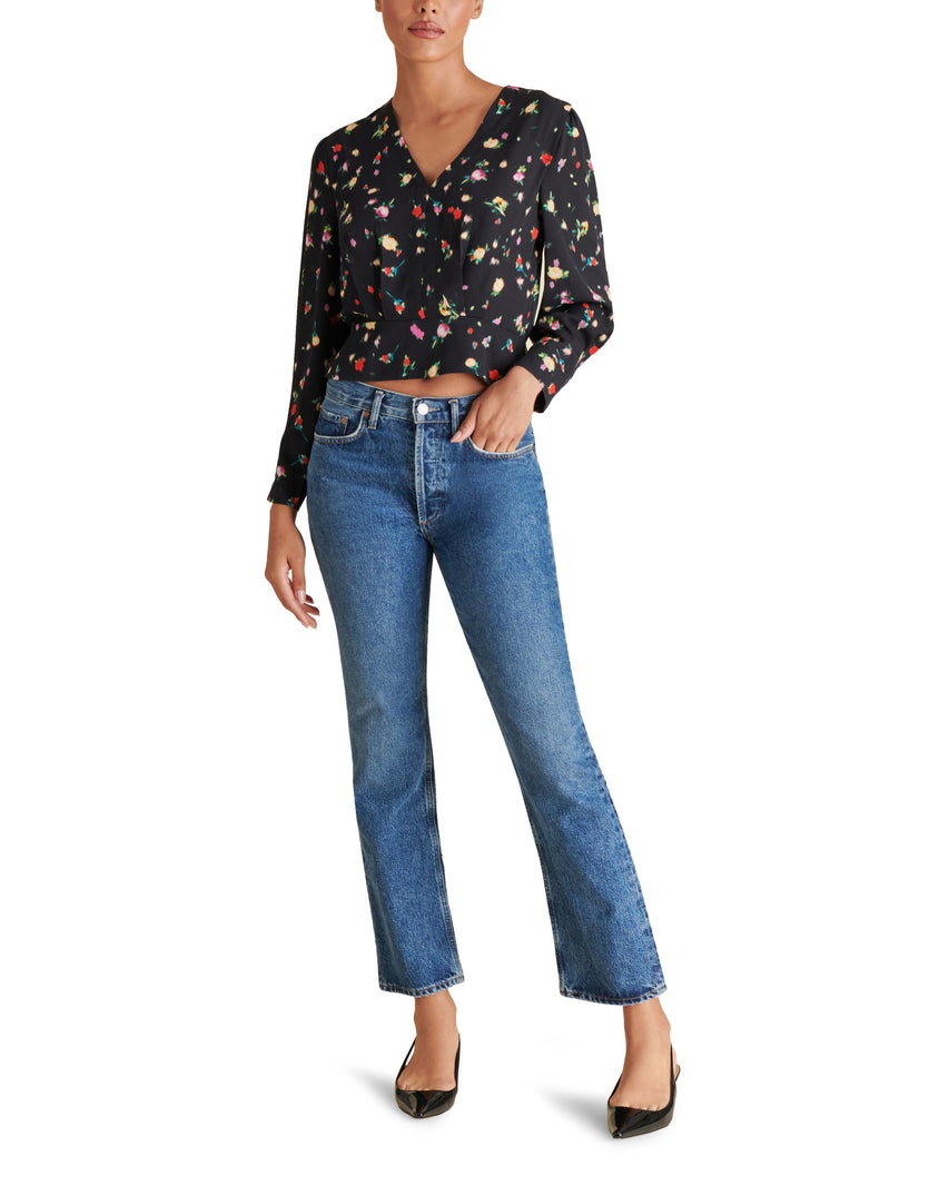 RAYNE TOP BLACK MULTI - Clothing - Steve Madden Canada