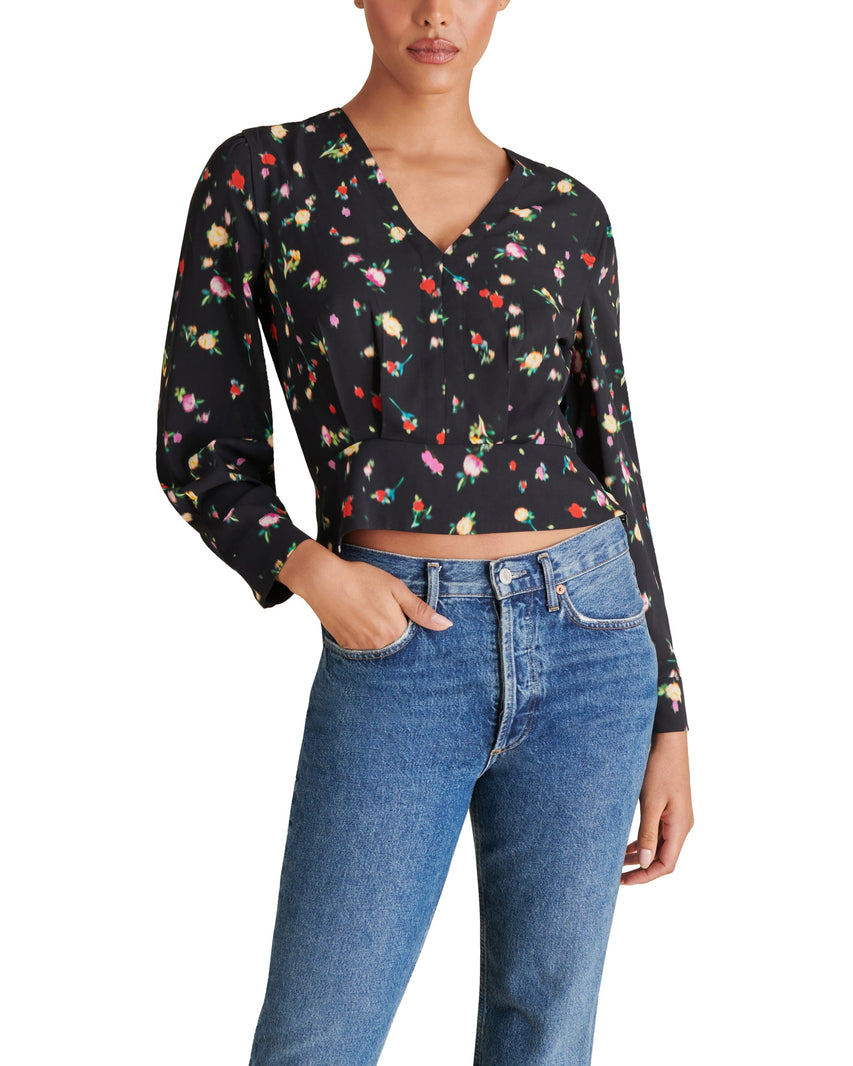 RAYNE TOP BLACK MULTI - Clothing - Steve Madden Canada