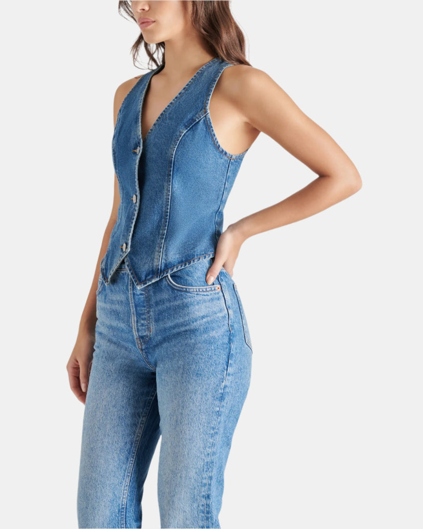 MICKY TOP BLUE DENIM - Clothing - Steve Madden Canada