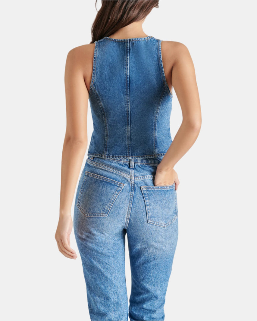 MICKY TOP BLUE DENIM - Clothing - Steve Madden Canada