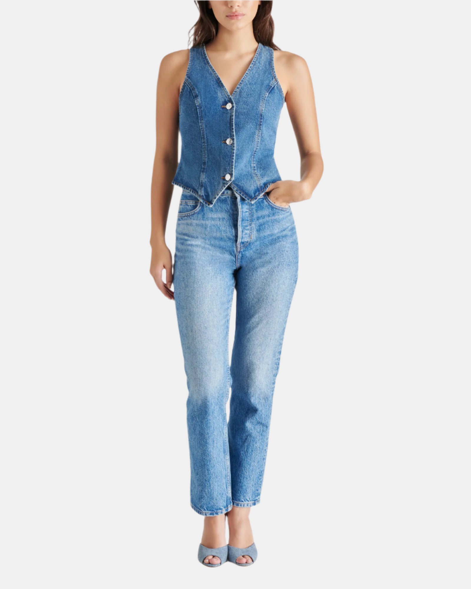 MICKY TOP BLUE DENIM - Clothing - Steve Madden Canada