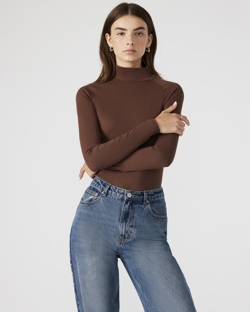 NELLE BODYSUIT BROWN - Clothing - Steve Madden Canada