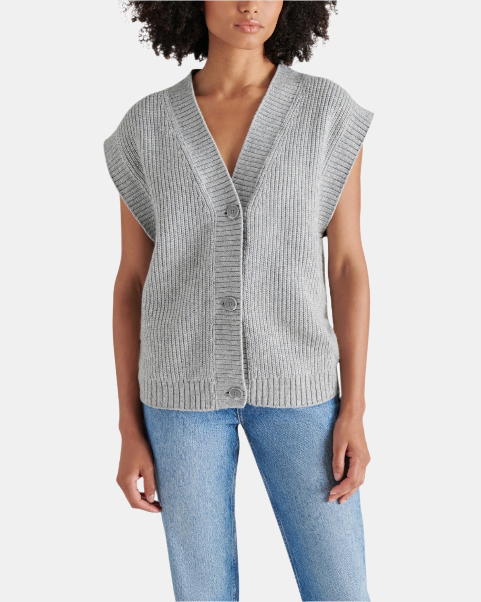 GIORGIA SWEATER VEST GREY - Clothing - Steve Madden Canada