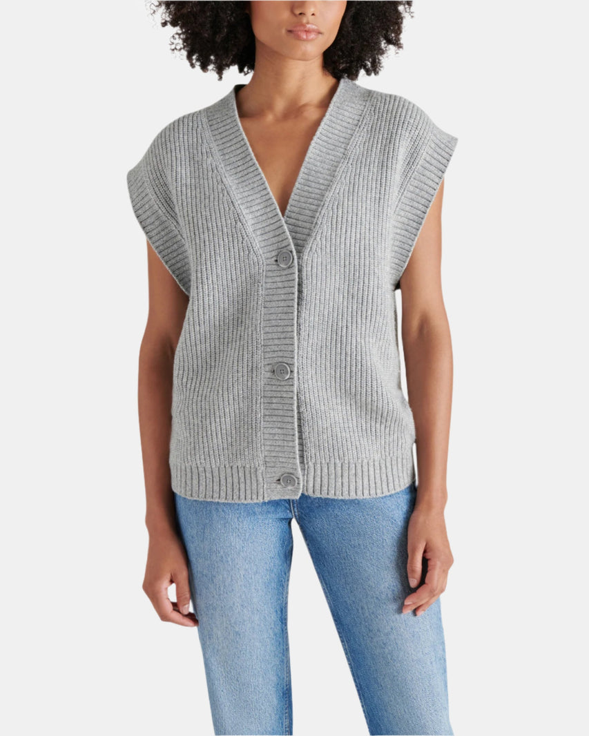 GIORGIA SWEATER VEST GREY - Clothing - Steve Madden Canada