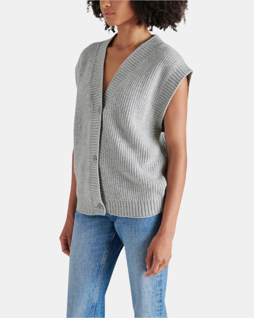 GIORGIA SWEATER VEST GREY - Clothing - Steve Madden Canada