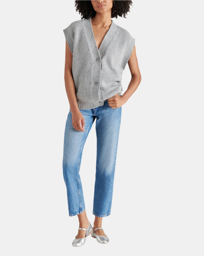 GIORGIA SWEATER VEST GREY - Clothing - Steve Madden Canada