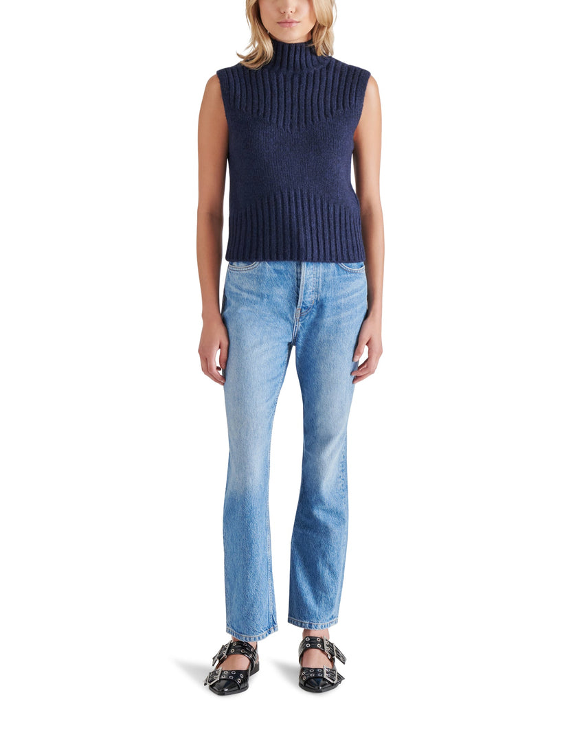 SERIN SWEATER NAVY - Clothing - Steve Madden Canada