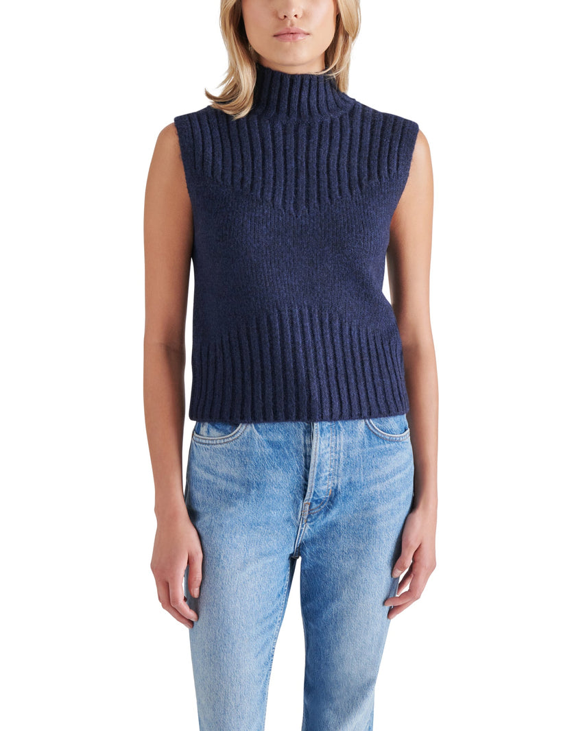 SERIN SWEATER NAVY - Clothing - Steve Madden Canada