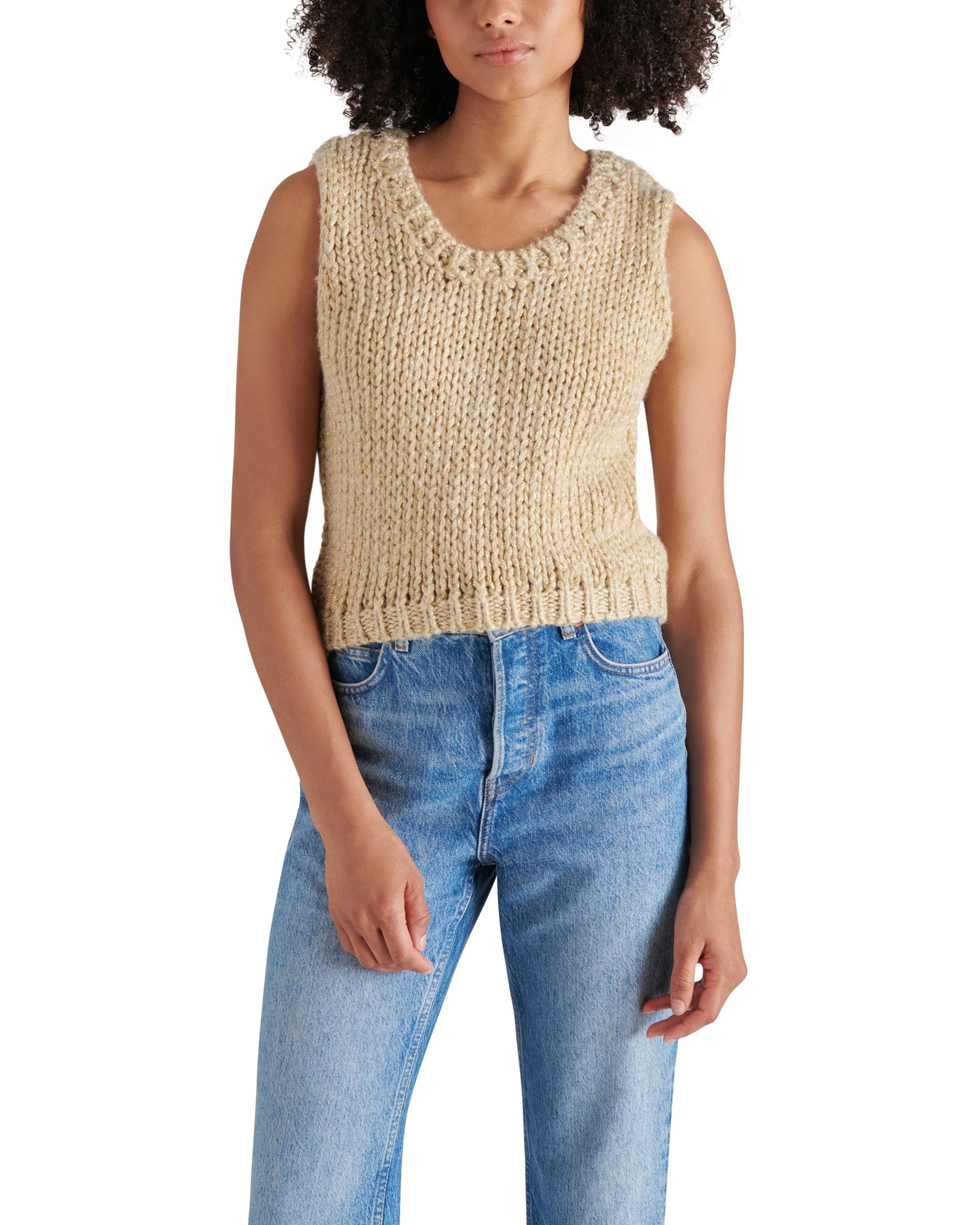 ELENY SWEATER VEST TAUPE - Clothing - Steve Madden Canada