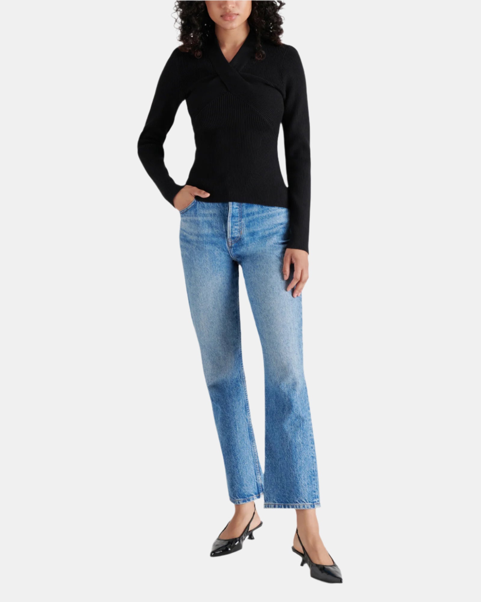 FRANCESCO SWEATER BLACK - Clothing - Steve Madden Canada