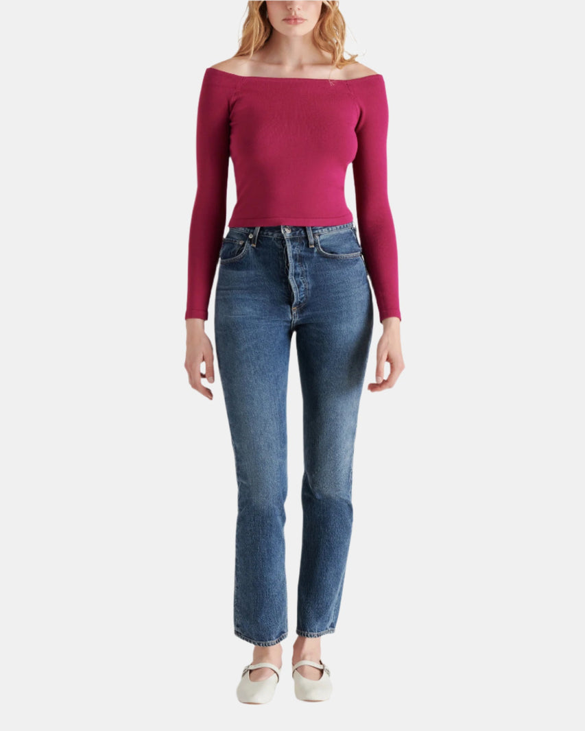 RESSI SWEATER RASPBERRY - Clothing - Steve Madden Canada
