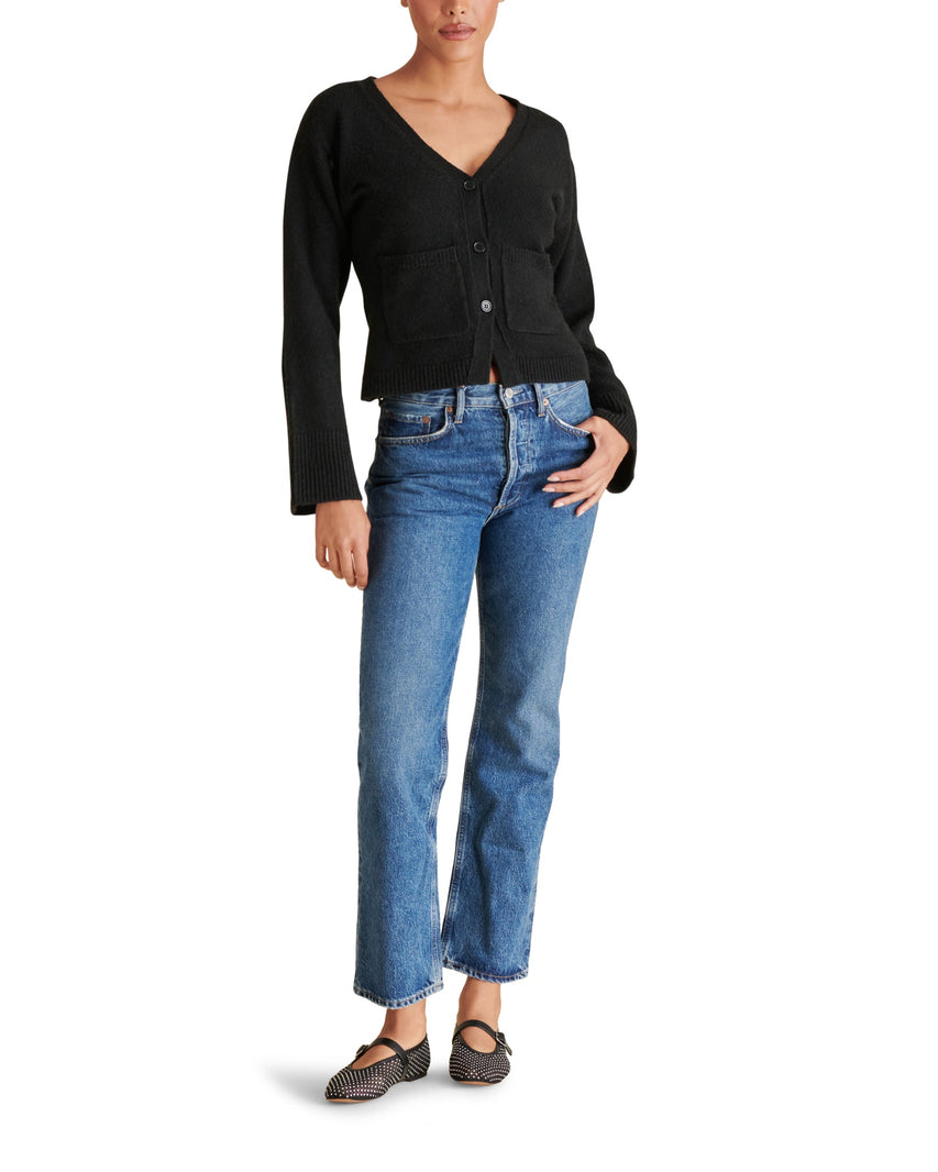 ODELIA CARDIGAN BLACK - Clothing - Steve Madden Canada