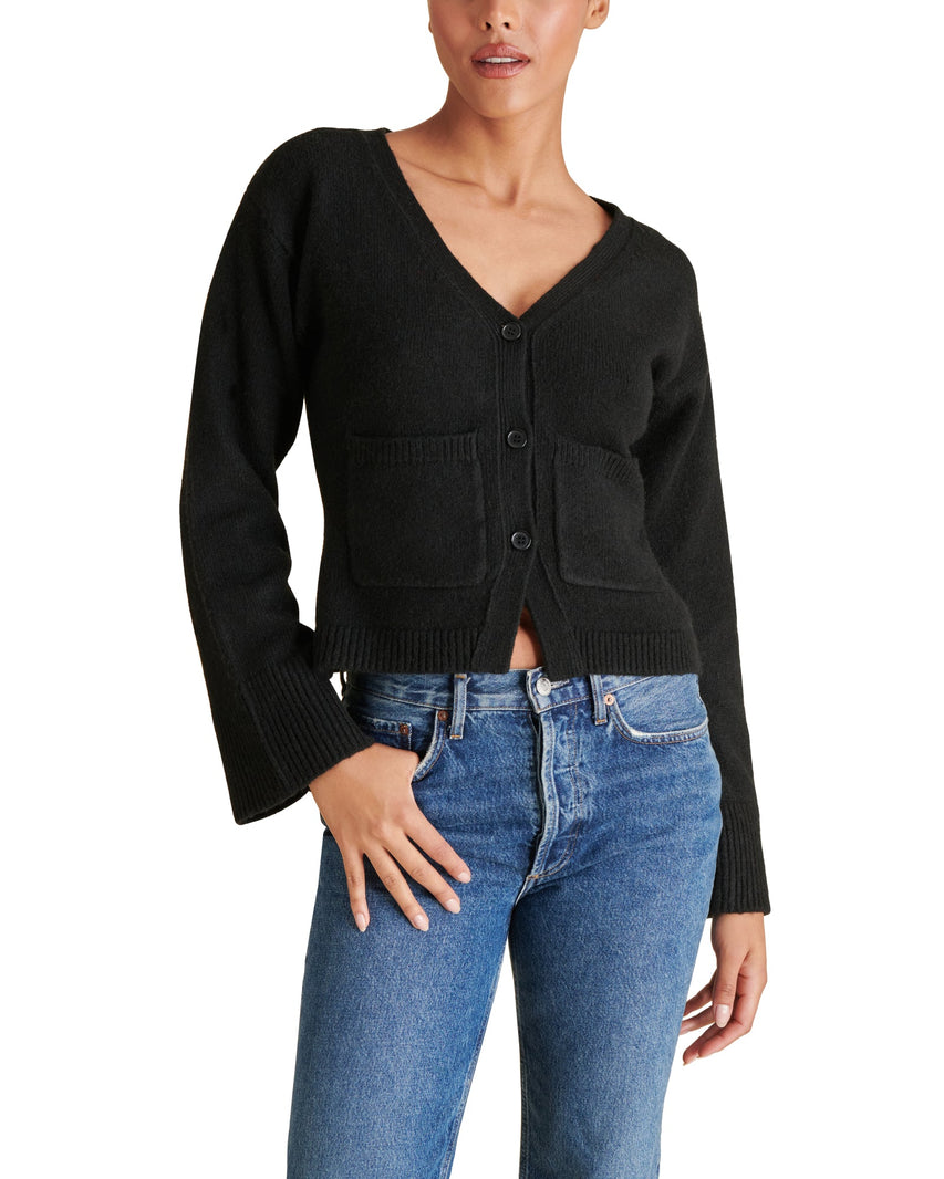ODELIA CARDIGAN BLACK - Clothing - Steve Madden Canada