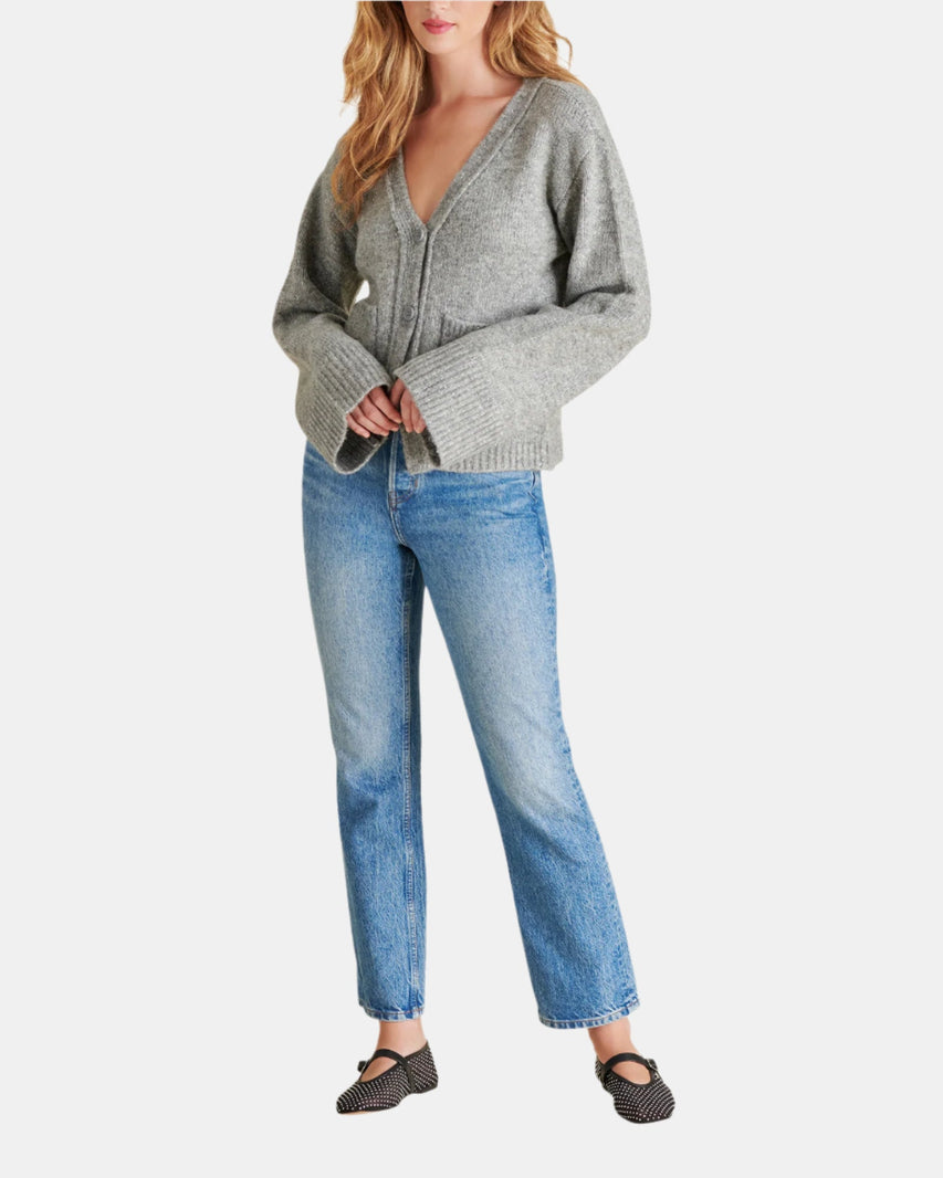 ODELIA CARDIGAN GREY - Clothing - Steve Madden Canada