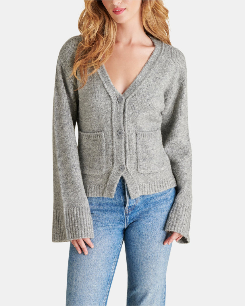 ODELIA CARDIGAN GREY - Clothing - Steve Madden Canada