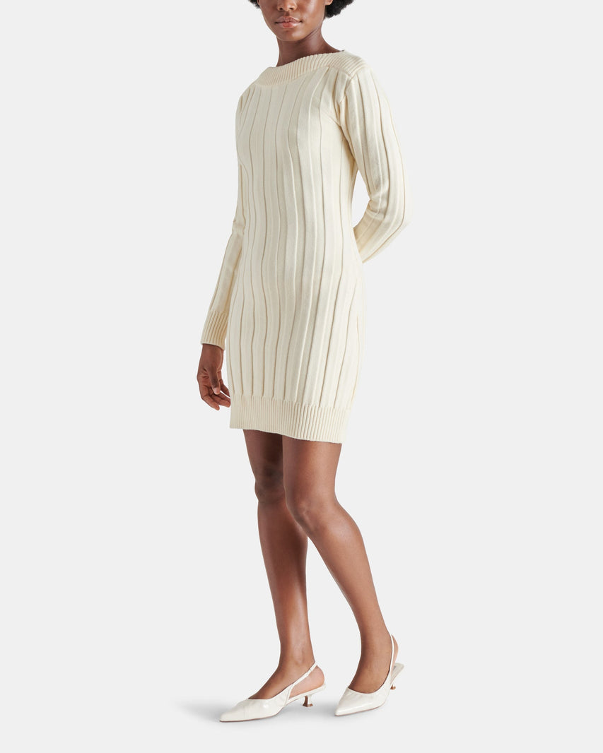SUZIE SWEATER DRESS IVORY - Clothing - Steve Madden Canada