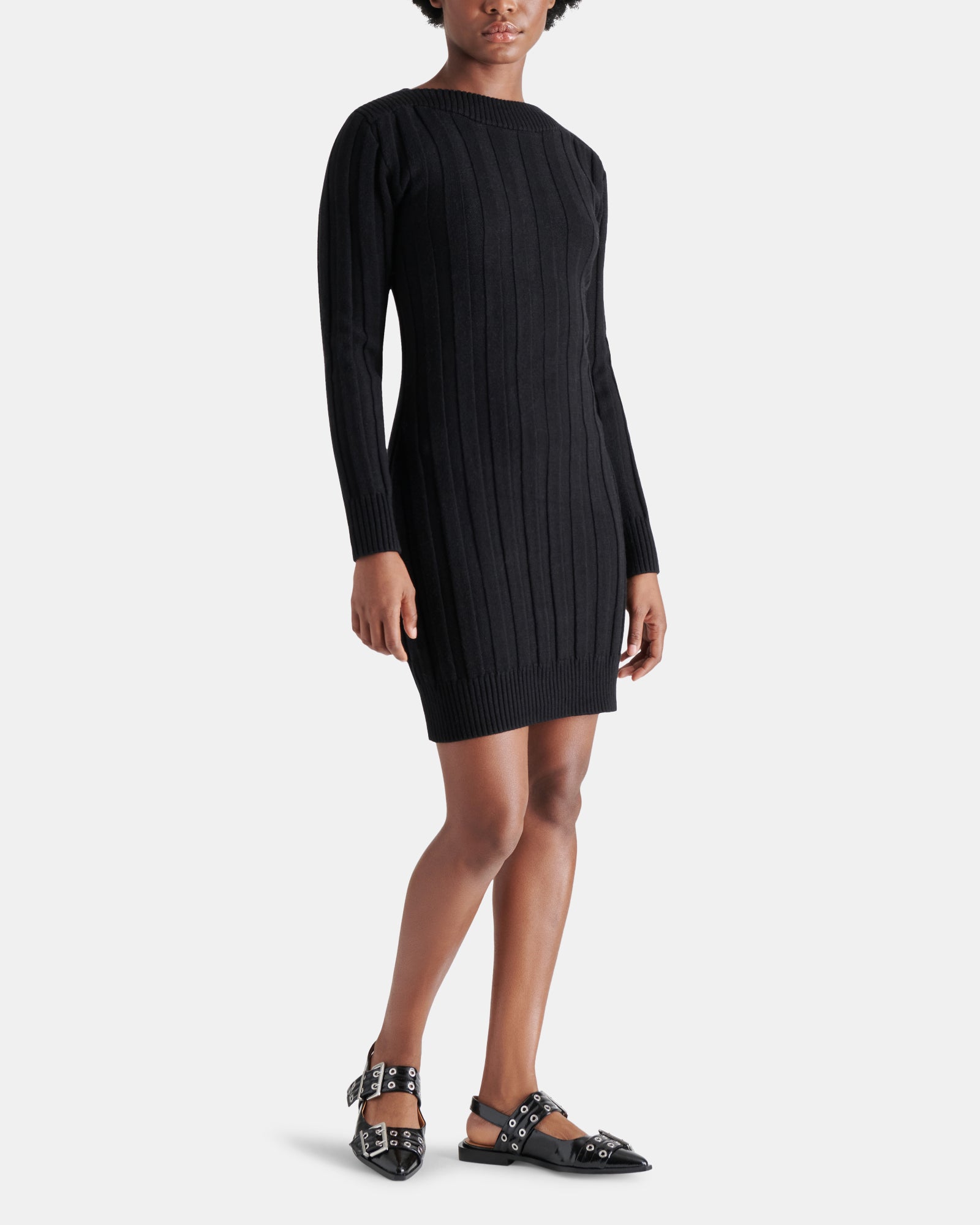 SUZIE SWEATER DRESS BLACK - Clothing - Steve Madden Canada