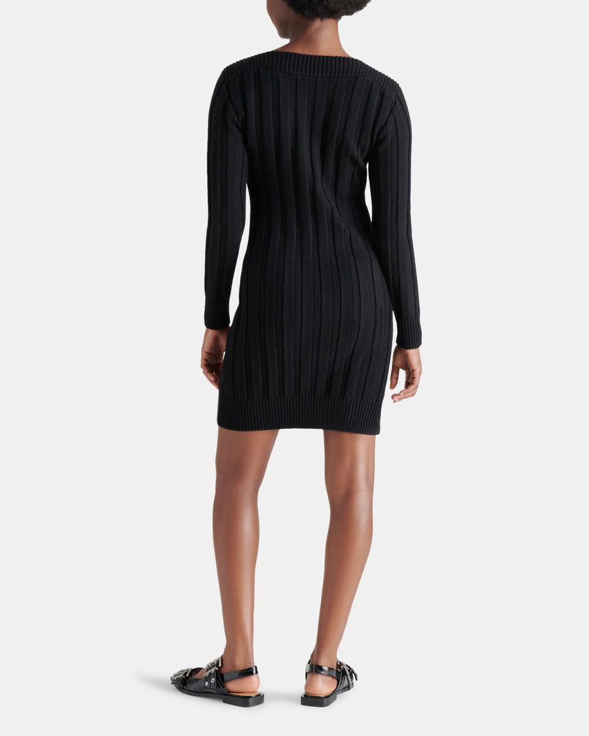 SUZIE SWEATER DRESS BLACK - Clothing - Steve Madden Canada