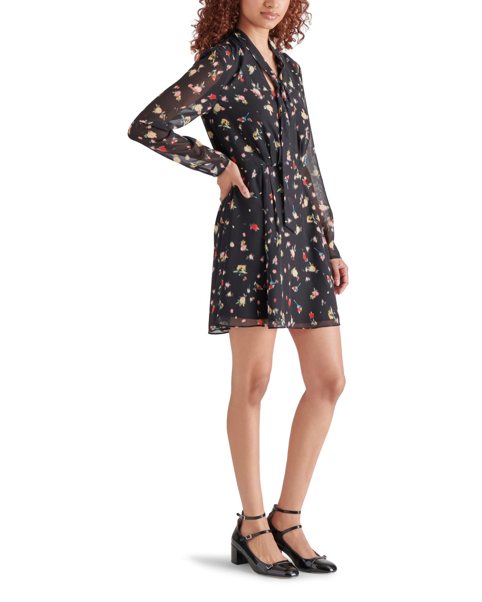 CALLISTA DRESS BLACK MULTI - Clothing - Steve Madden Canada