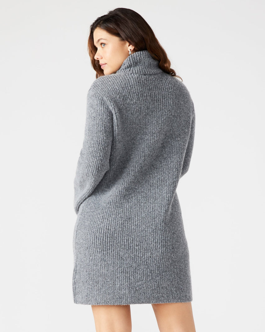 ABBIE SWEATER DRESS GREY - Clothing - Steve Madden Canada