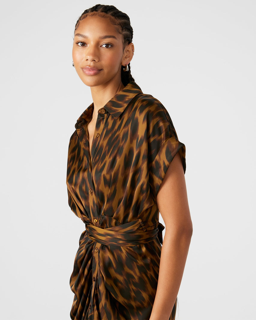 TORII DRESS LEOPARD - Clothing - Steve Madden Canada
