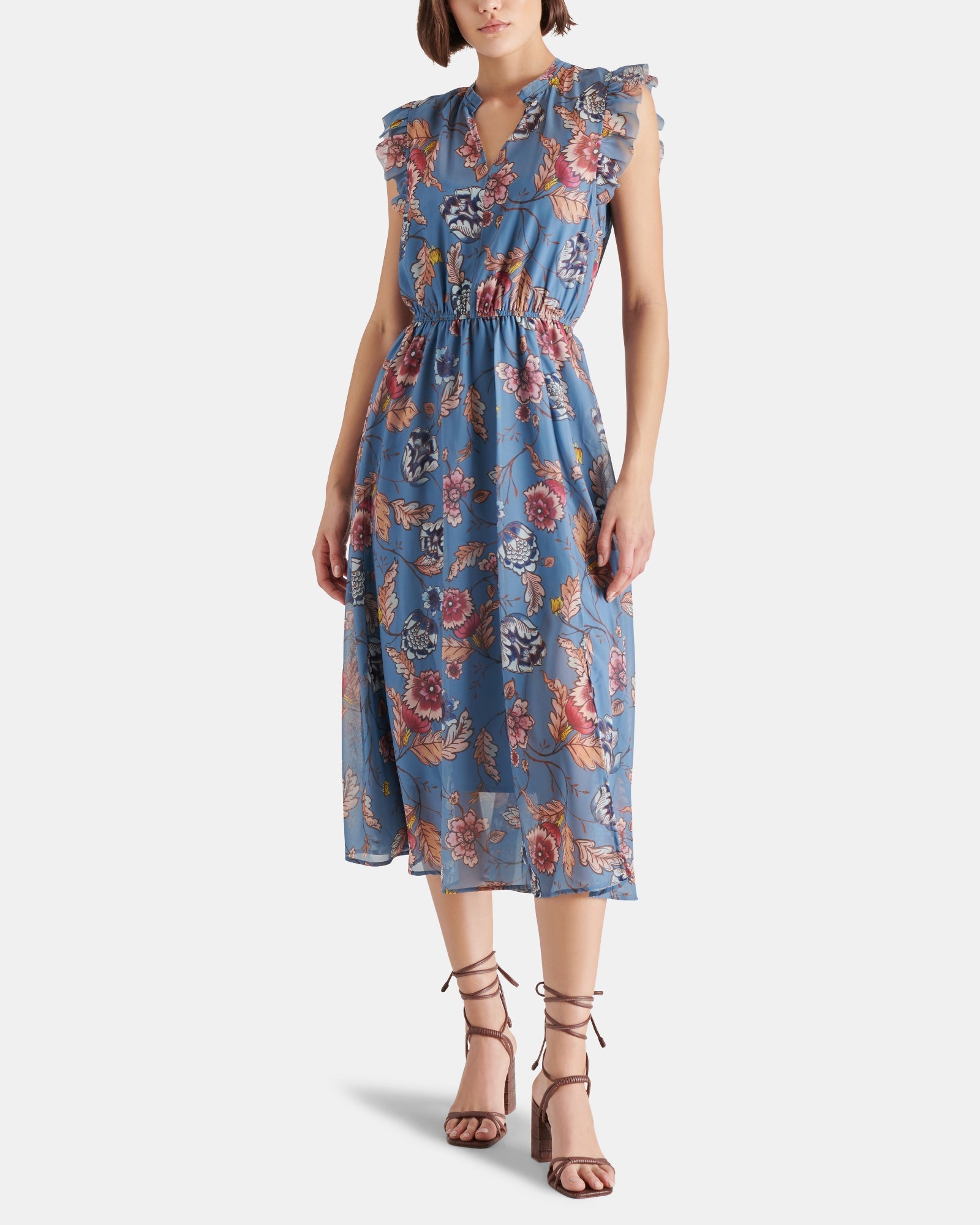 ALLEGRA DRESS BLUE MULTI - Clothing - Steve Madden Canada