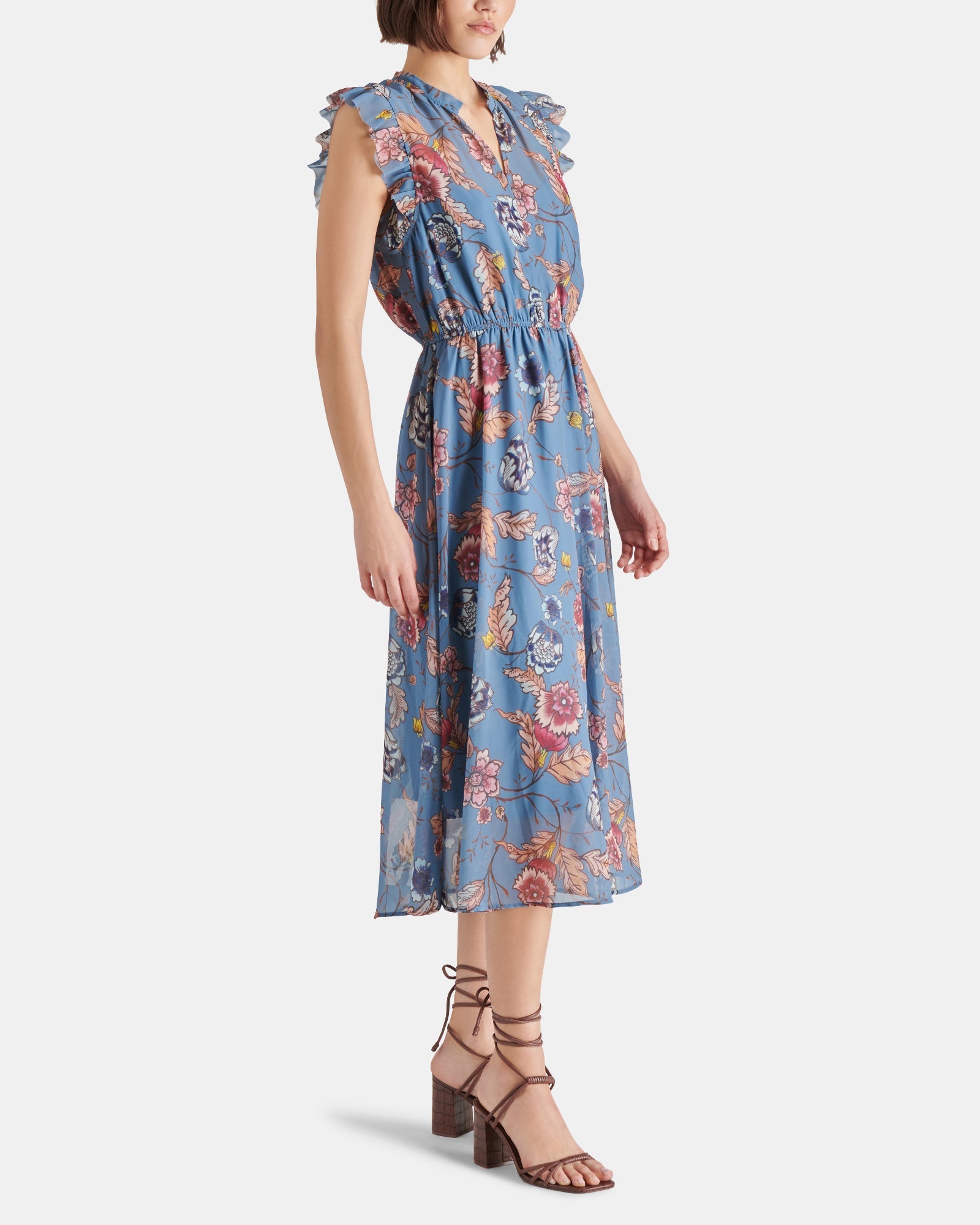 ALLEGRA DRESS BLUE MULTI - Clothing - Steve Madden Canada