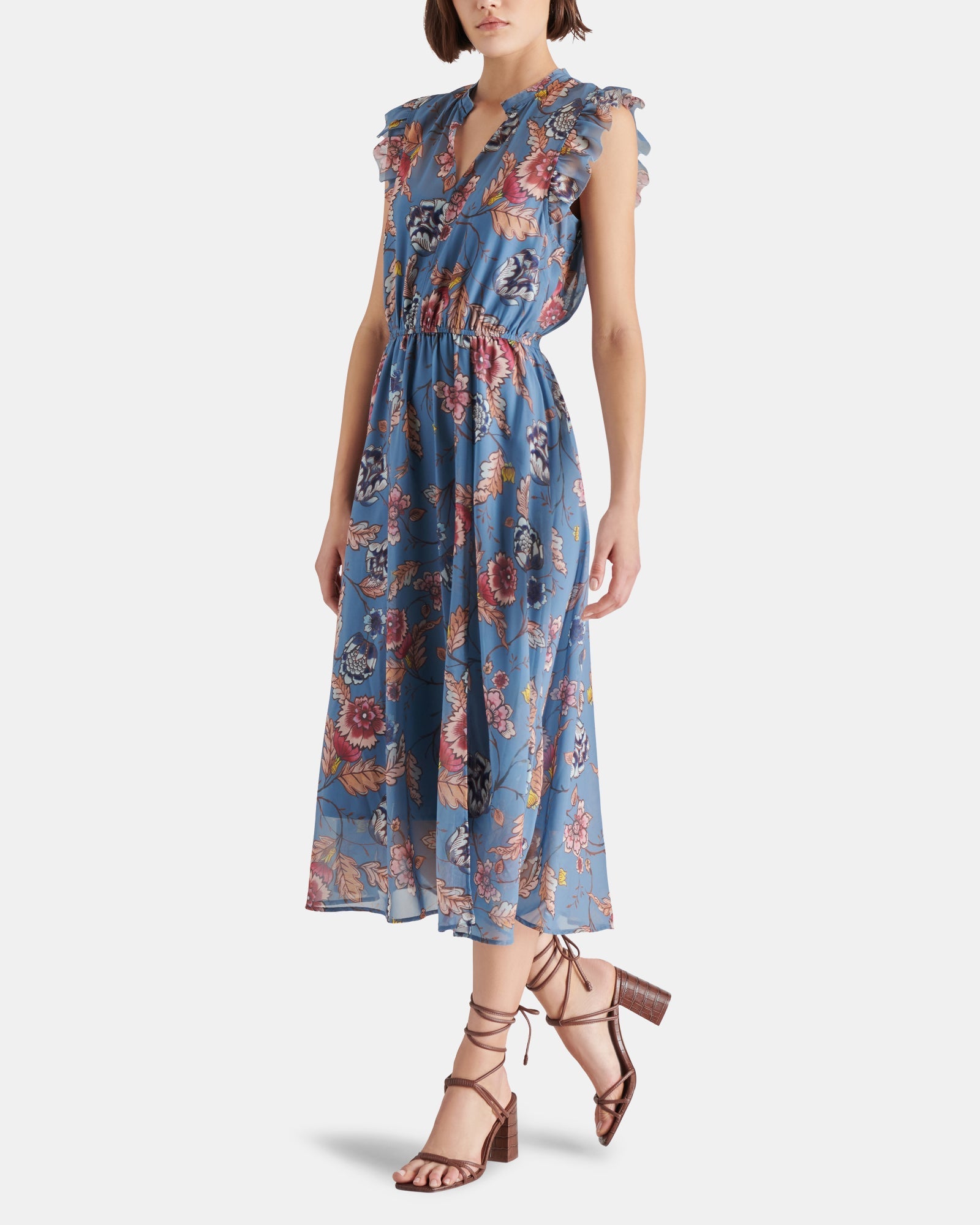 ALLEGRA DRESS BLUE MULTI - Clothing - Steve Madden Canada