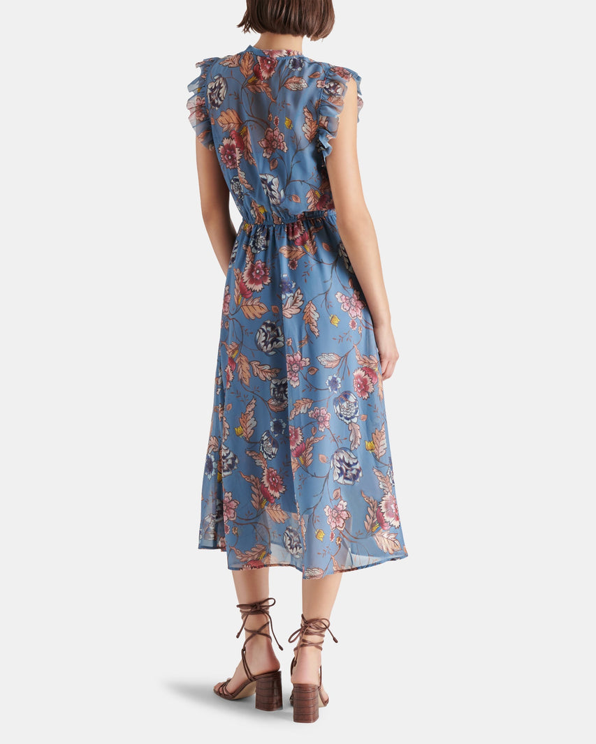 ALLEGRA DRESS BLUE MULTI - Clothing - Steve Madden Canada