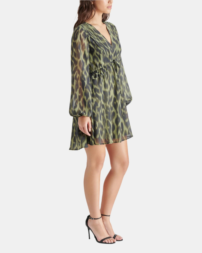 RAMI DRESS OLIVE - Clothing - Steve Madden Canada