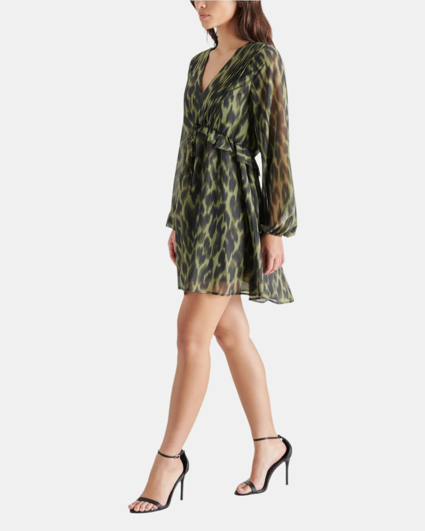 RAMI DRESS OLIVE - Clothing - Steve Madden Canada