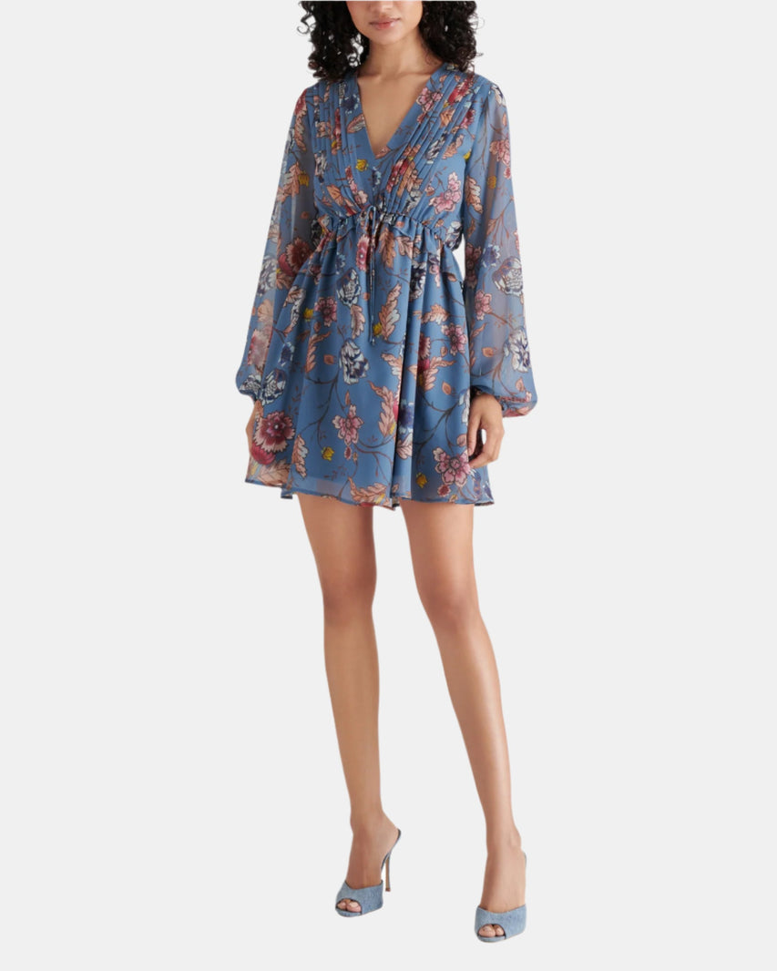 RAMI DRESS BLUE MULTI - Clothing - Steve Madden Canada