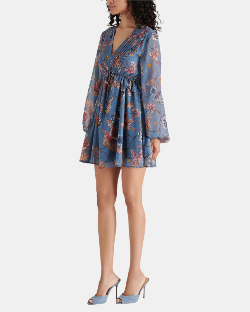 RAMI DRESS BLUE MULTI - Clothing - Steve Madden Canada