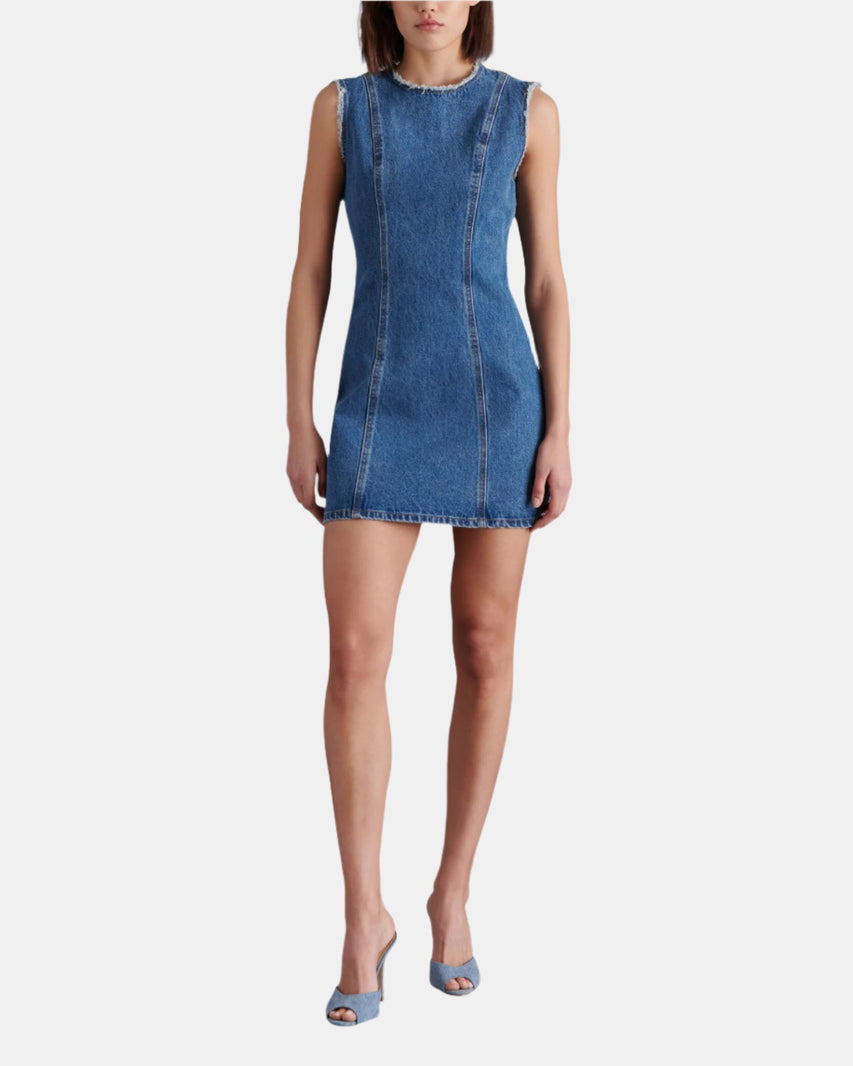 SOLARA DRESS BLUE DENIM - Clothing - Steve Madden Canada