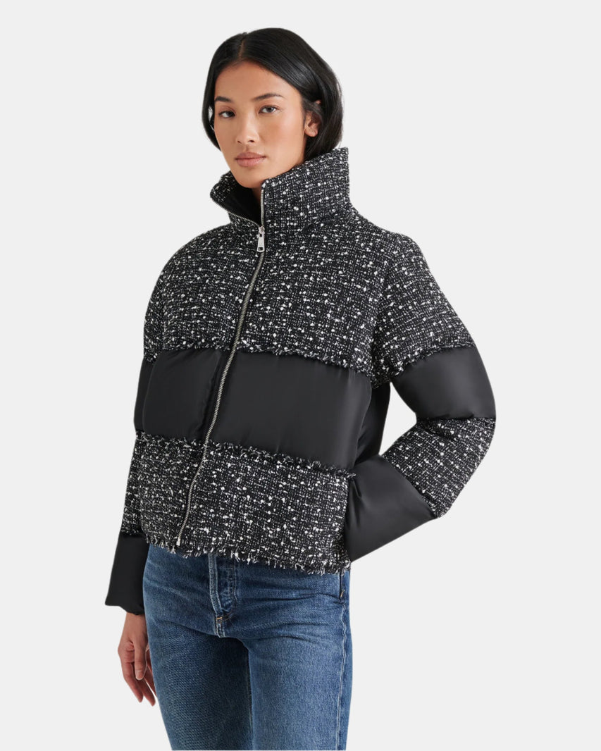SNOW DROP JACKET BLACK MULTI - Clothing - Steve Madden Canada